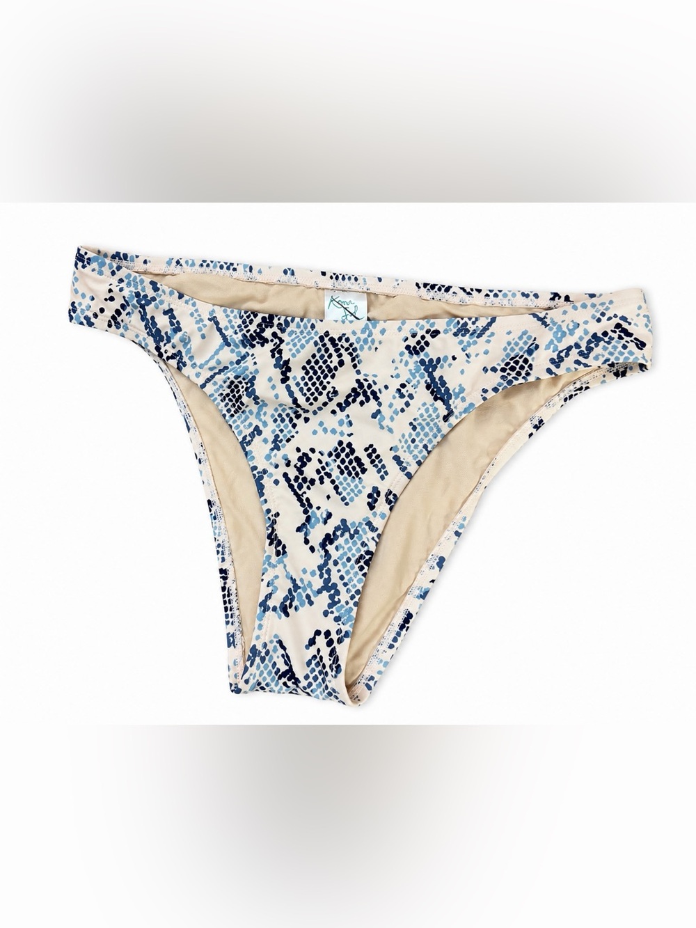 Kona Sol Navy & Light Blue Snake-Print Bikini Bottom